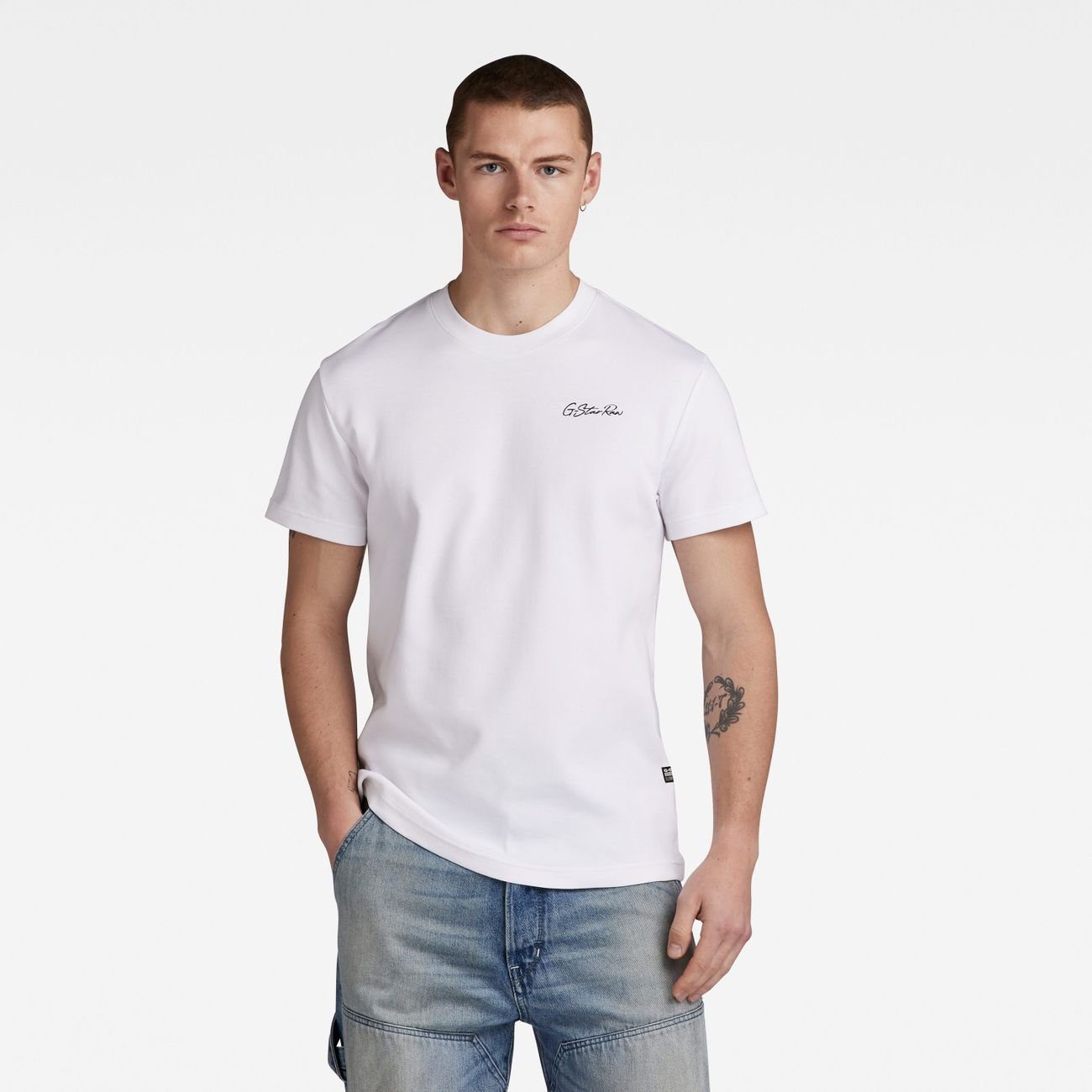 Multi (1-tlg) G-Star White T-Shirt r Graphic RAW t
