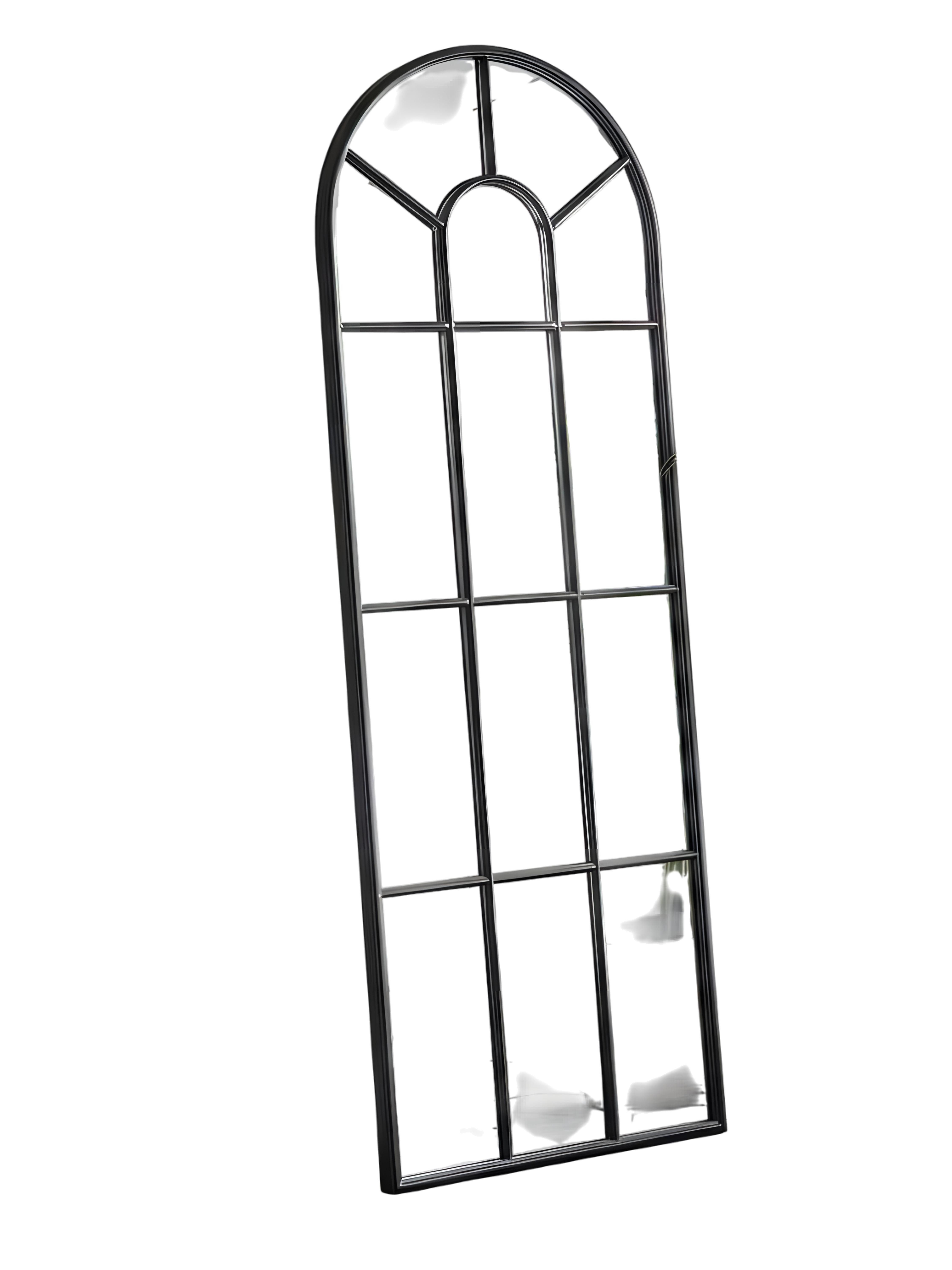 JVmoebel Dekospiegel Bogenfenster Spiegel Schwarz – Elegantes Design mit geschwungener Form (1-St), Made in Europe