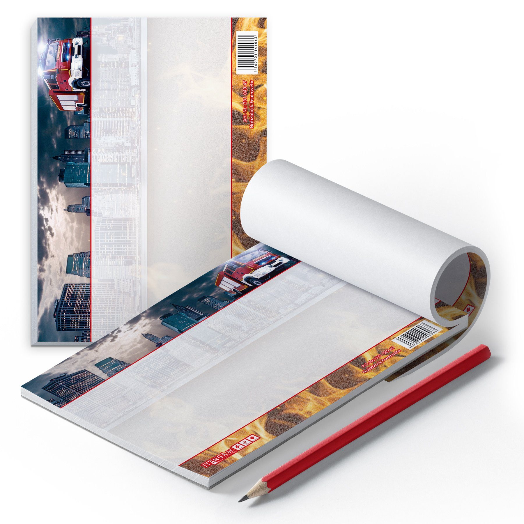 itenga Notizblock itenga Notizblock Feuerwehr DIN A6 quer 50 Blatt