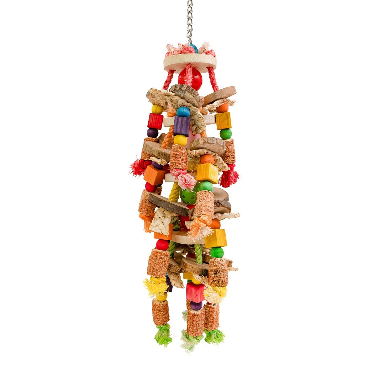 Happy Bird Vogelspielplatz Vogelspielzeug Corn Carnival, Hängespielzeug mit Mais & Holz, 70 x 20 x 20cm