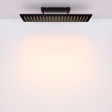 Globo LED Deckenleuchte, LED-Leuchtmittel fest verbaut, Warmweiß, Deckenleuchte dimmbar 3 Stufen Holzleuchte LED Deckenlampe schwarz