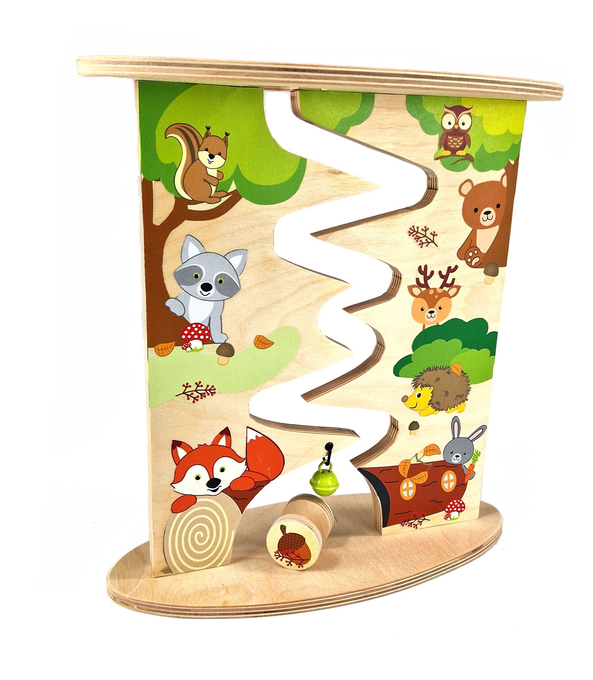 HESS SPIELZEUG Kugelbahn Rollbahn Waldmotive bunt BxHxT 24,5x26,5x10cm NEU