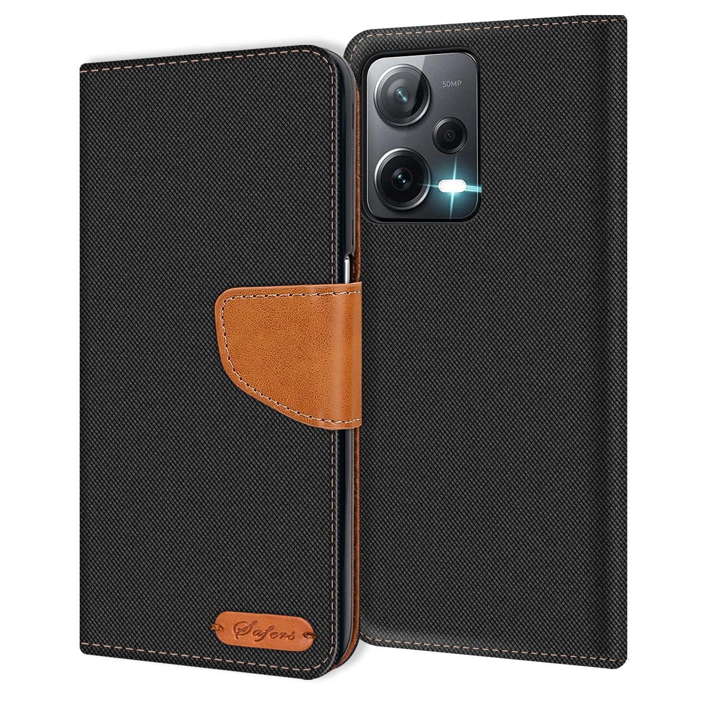 CoolGadget Handyhülle Denim Schutzhülle Flip Case für Xiaomi Poco X5 Pro 5G 6,67 Zoll, Book Cover Handy Tasche Jeans Hülle für Poco X5 Pro 5G Klapphülle