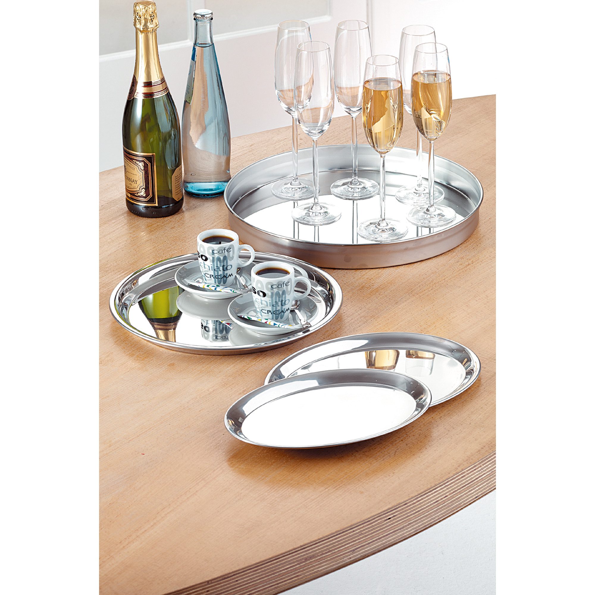 Esmeyer Geschirr-Set Serviertablett 400-1265 22x29cm oval Edelstahl