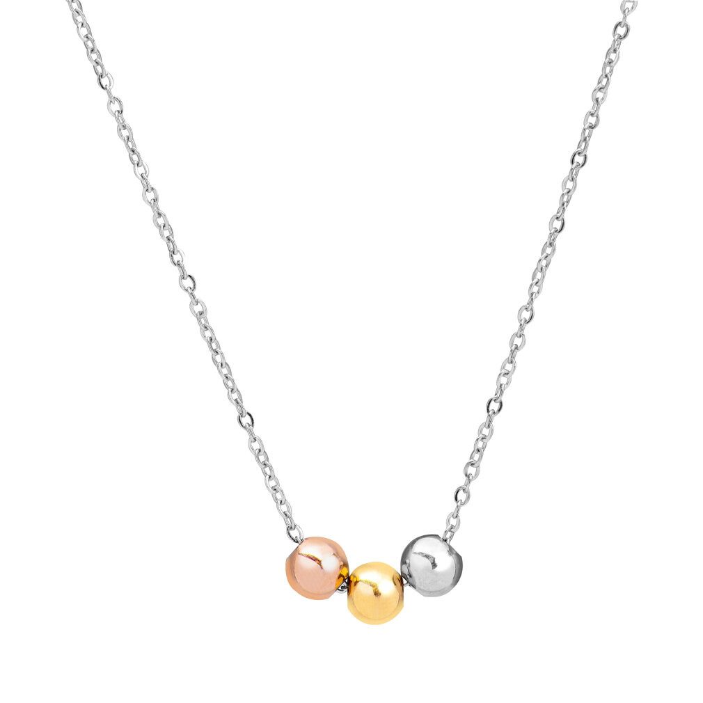 Troli Kette mit Einhänger Stylish steel necklace with tricolor beads VESN0667S
