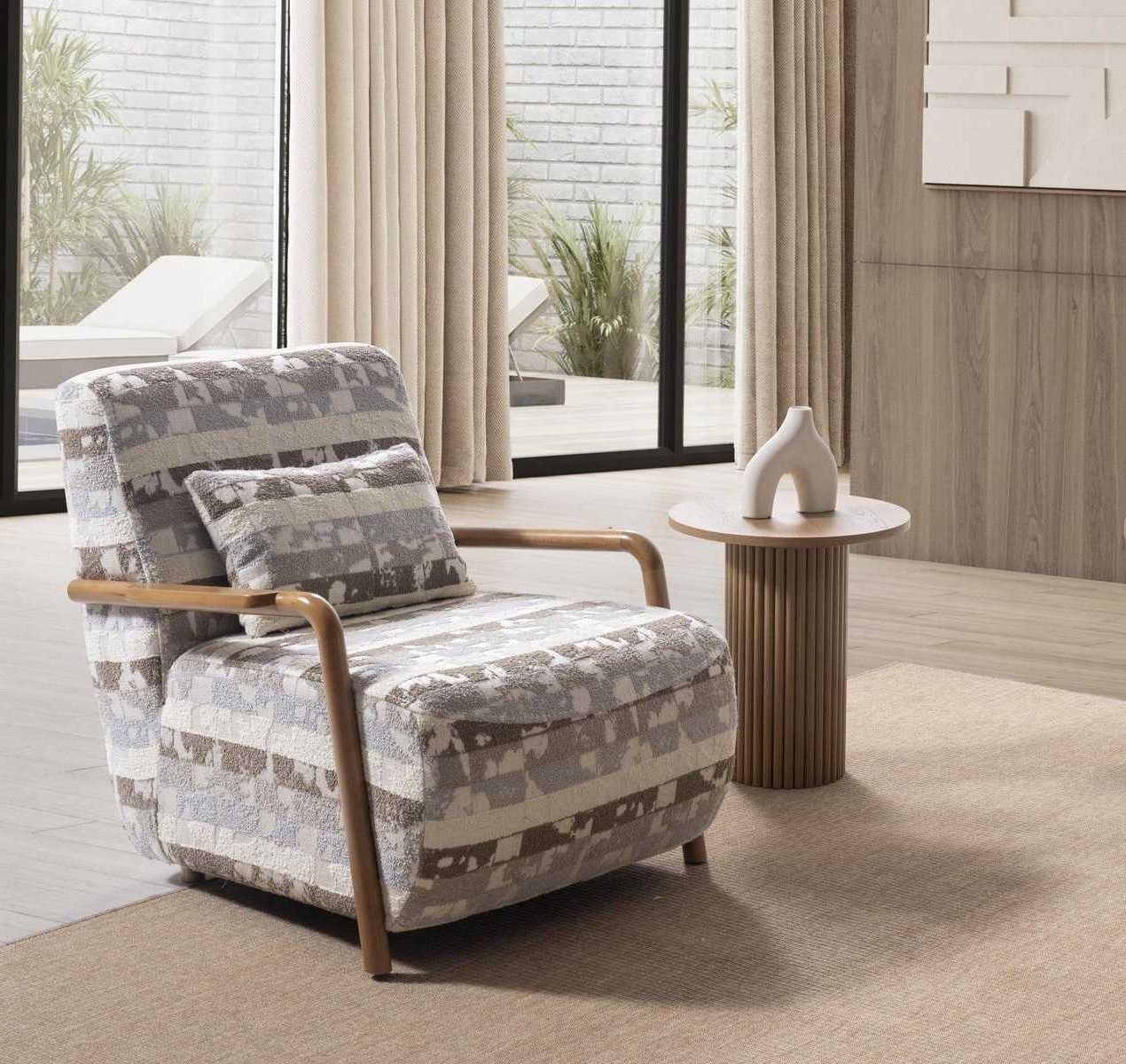 Xlmoebel Polstergarnitur Moderner, weicher Sessel in buntem Design für das Wohnzimmer, (Sessel, 1-tlg., Sessel mit Kissen), Made in Europa