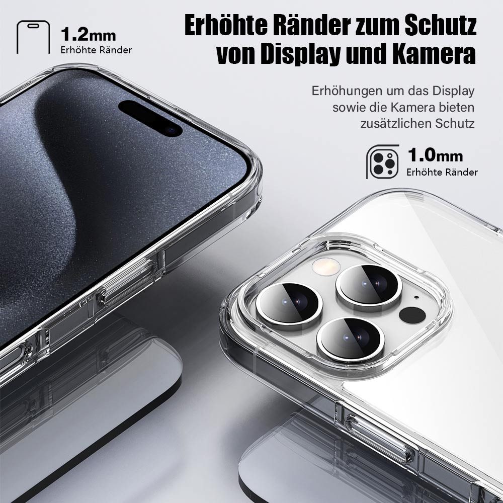 FITSU Handyhülle Transparente Hülle für iPhone 15 Pro Case Durchsichtig 6,1 Zoll, Ultraklare Handyhülle Case transparente Schutzhülle mit Eckenschutz