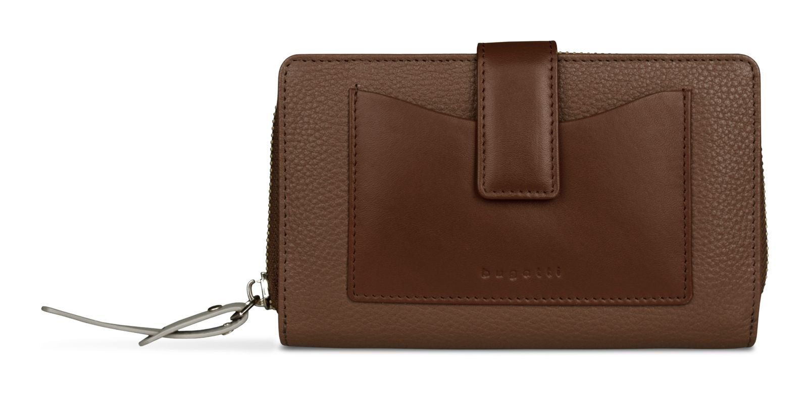 bugatti Geldbörse Ladies Zip Wallet, aus echtem Rindsleder mit RFID-Blocker Schutz