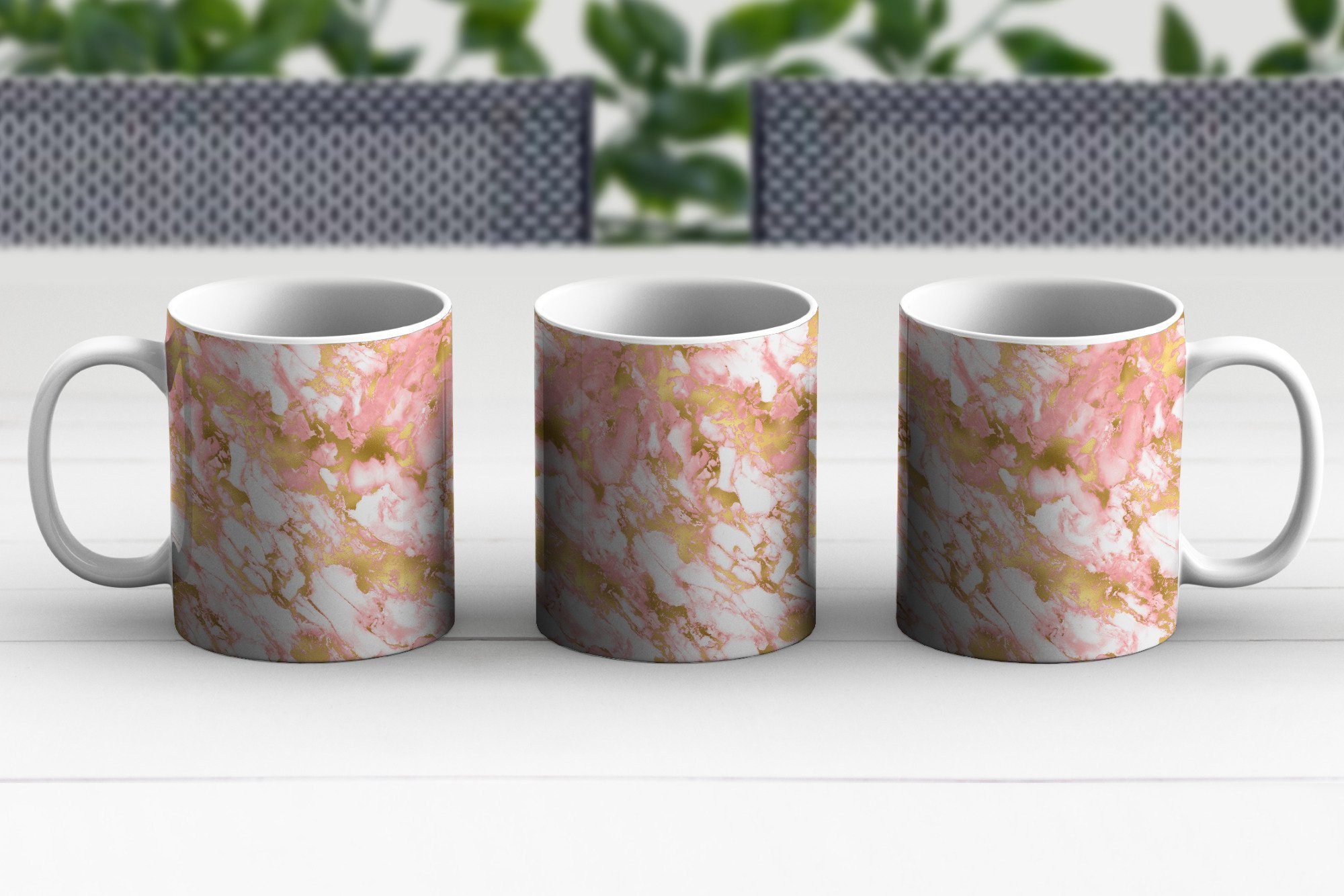 MuchoWow Tasse Marmor - Rosa Gold - Geschenk Keramik, Becher, Muster, Kaffeetassen, Teetasse, - Teetasse