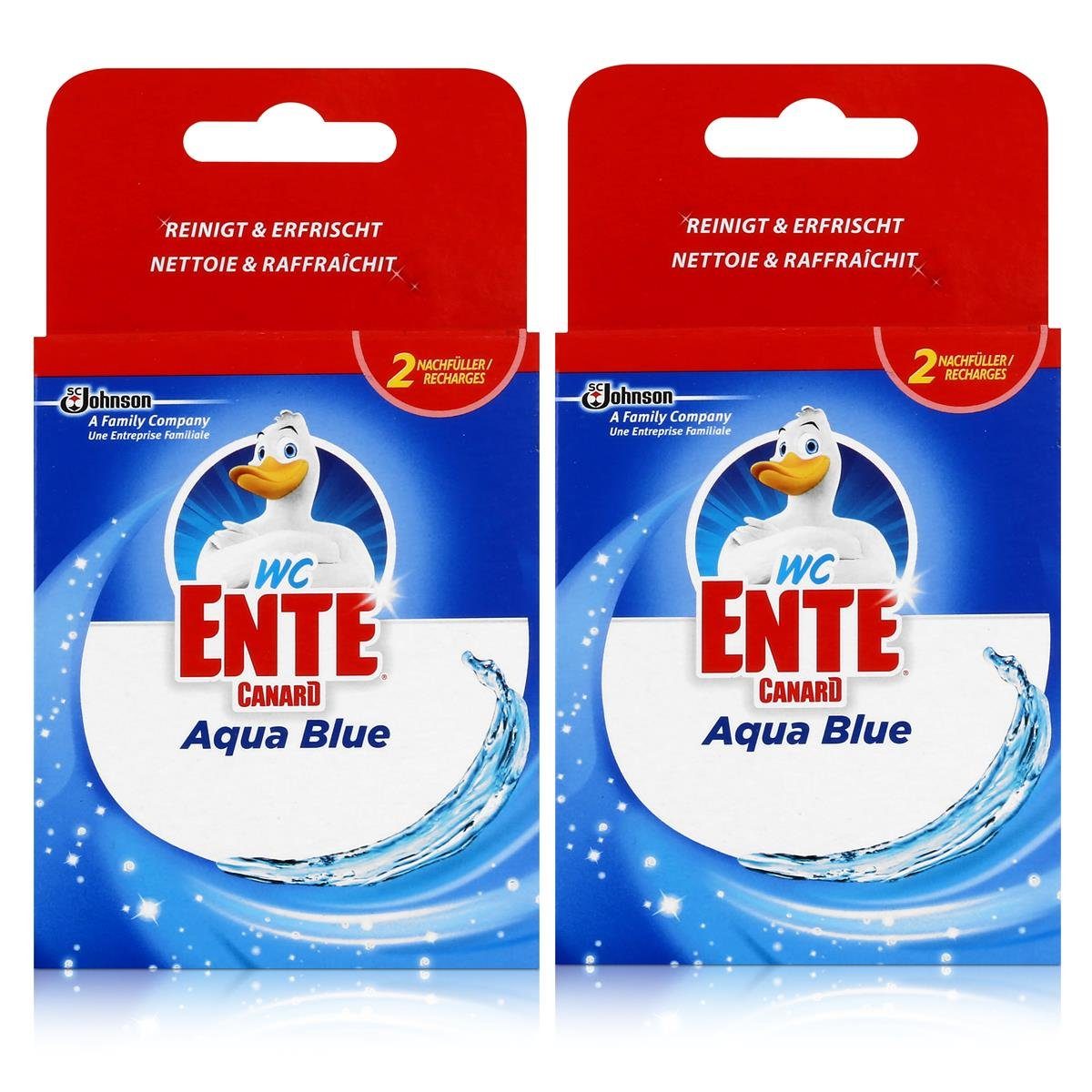 WC Ente Nachfüller für Einhänger Aqua Blue 2x40g WC-Stein (2er Pack) WC-Reiniger