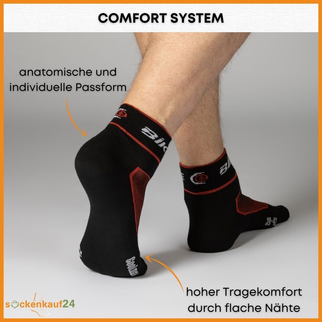 sockenkauf24 Funktionssocken Coolmax Quarter Fahrrad-Socken für Herren & Damen (3-Paar) Atmungsaktive Radsport Socken 50302P WP