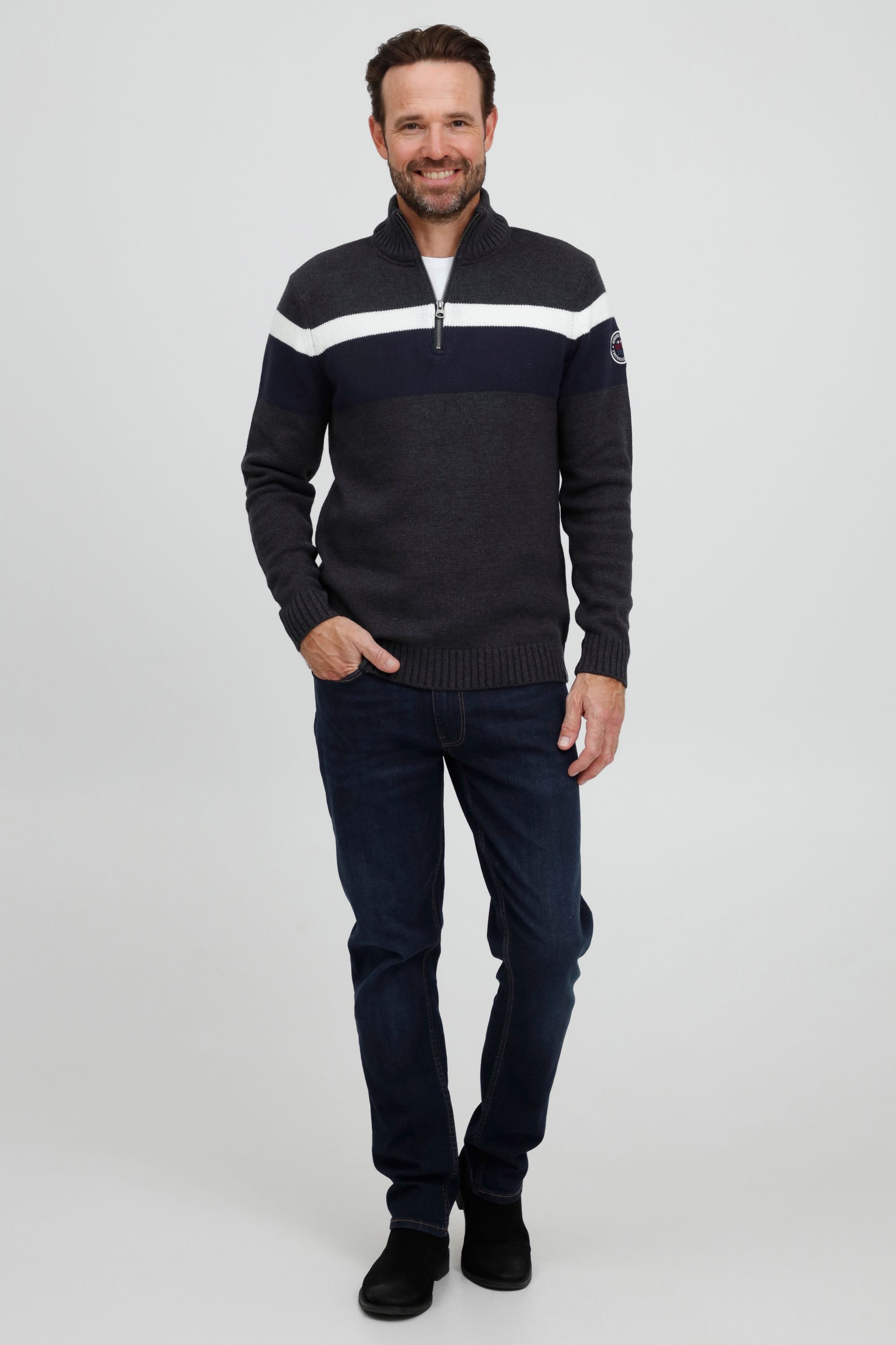 FQ1924 Troyer FQEdvin Strickpullover mit Stehkragen günstig online kaufen