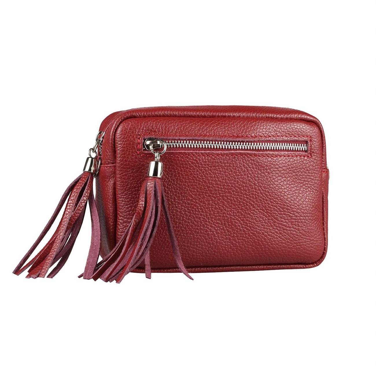 ITALYSHOP24 Schultertasche Made in Italy Damen Leder Tasche CrossOver, als Schultertasche, CrossBody, Umhängetasche tragbar