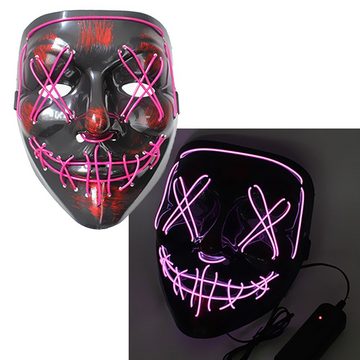 Houhence Verkleidungsmaske Led Purge-Maske, Gruselig, Halloween, leuchtende Maske