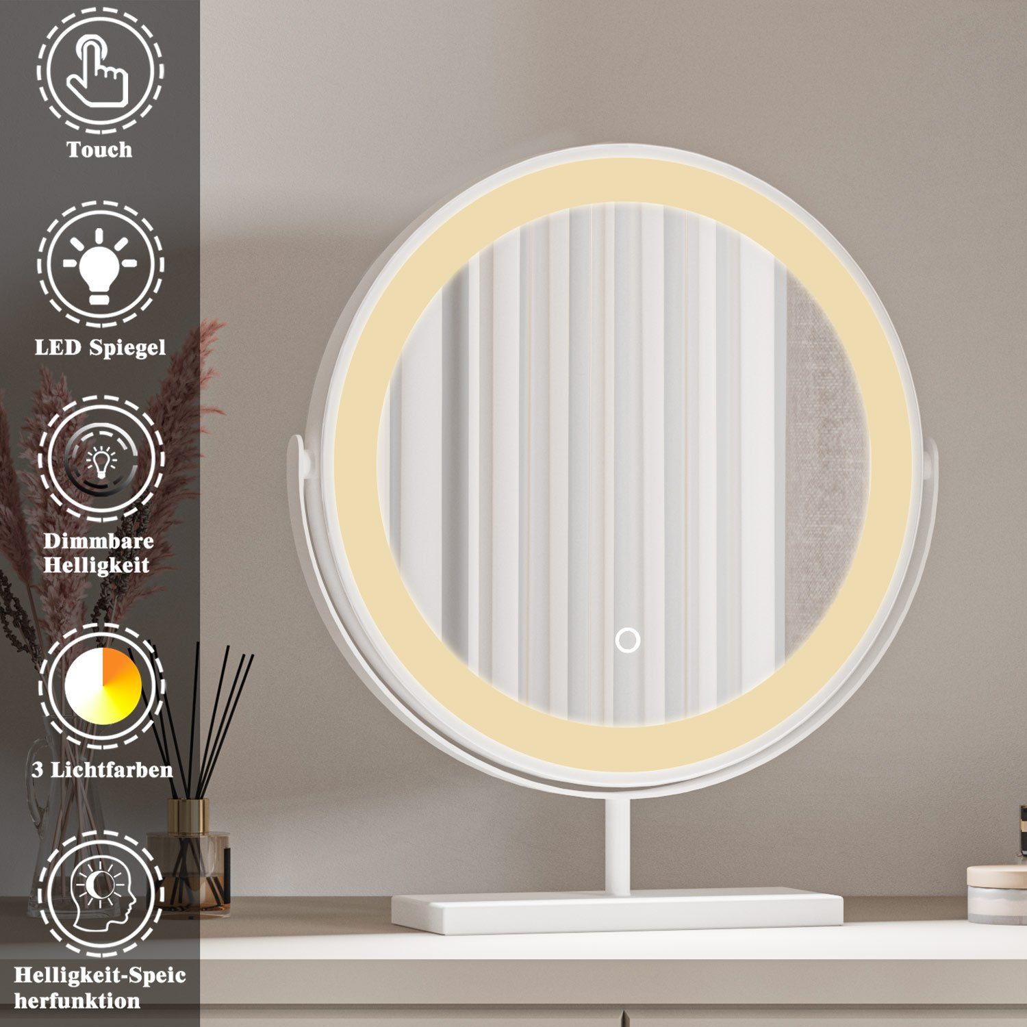 duschspa Kosmetikspiegel Schminkspiegel LED Kosmetikspiegel mit Beleuchtung günstig online kaufen