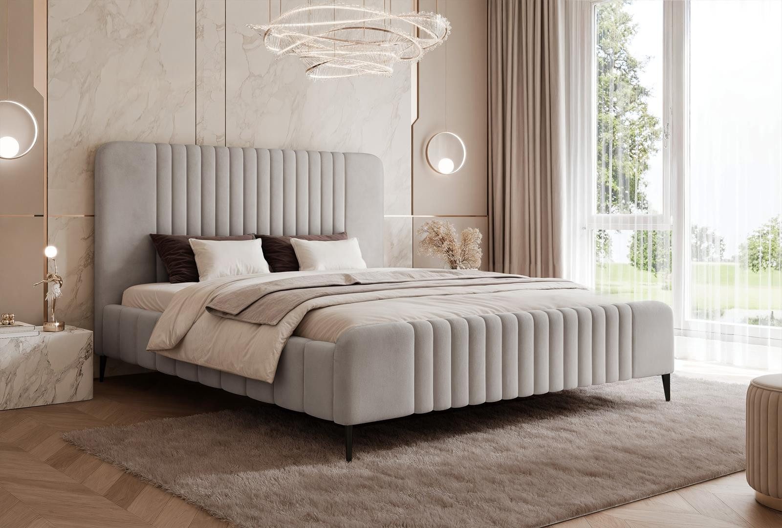 Compleo Polsterbett Design Bett mit hohen günstig online kaufen