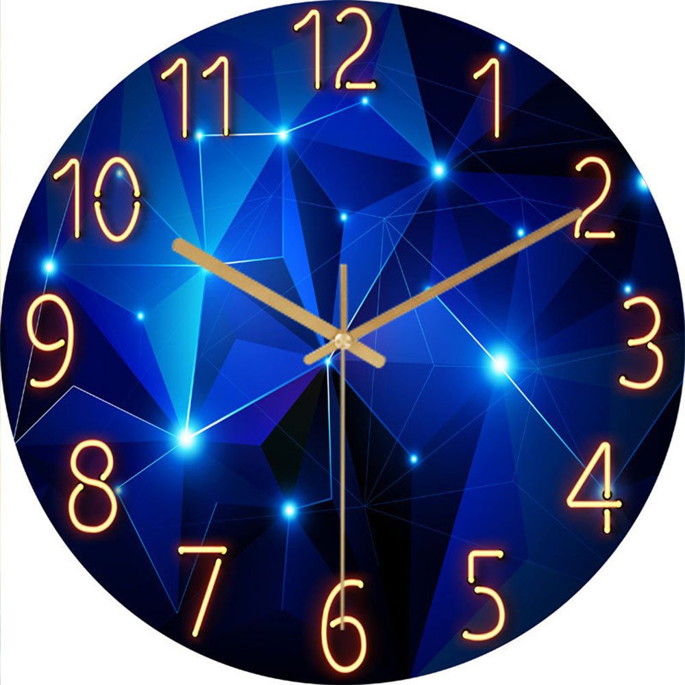 TUWENA Wanduhr Blaue Wanduhren für Wohnzimmer-Dekor