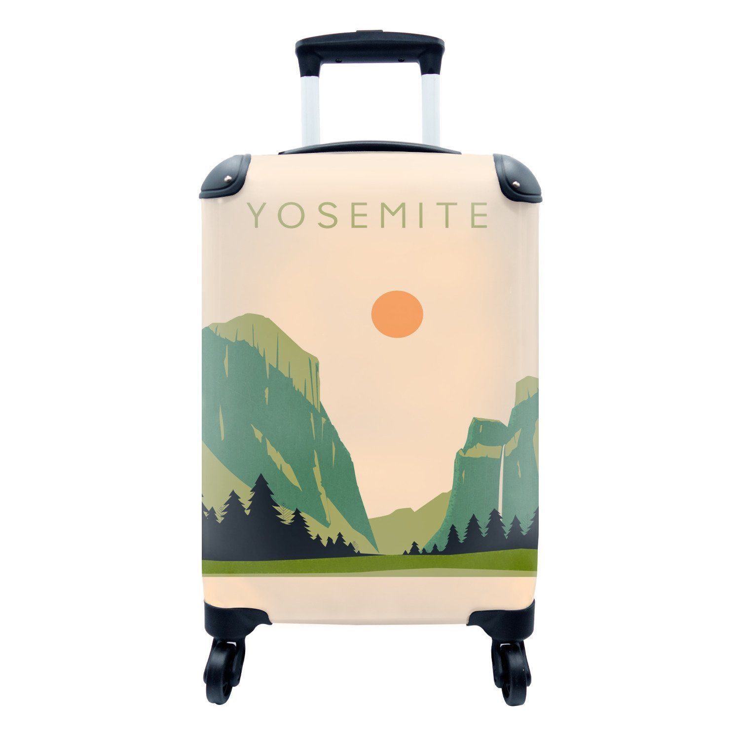 Park - für Handgepäckkoffer Reisetasche Kalifornien mit - - Handgepäck 4 Yosemite, Trolley, Rollen, Ferien, rollen, MuchoWow Reisekoffer USA