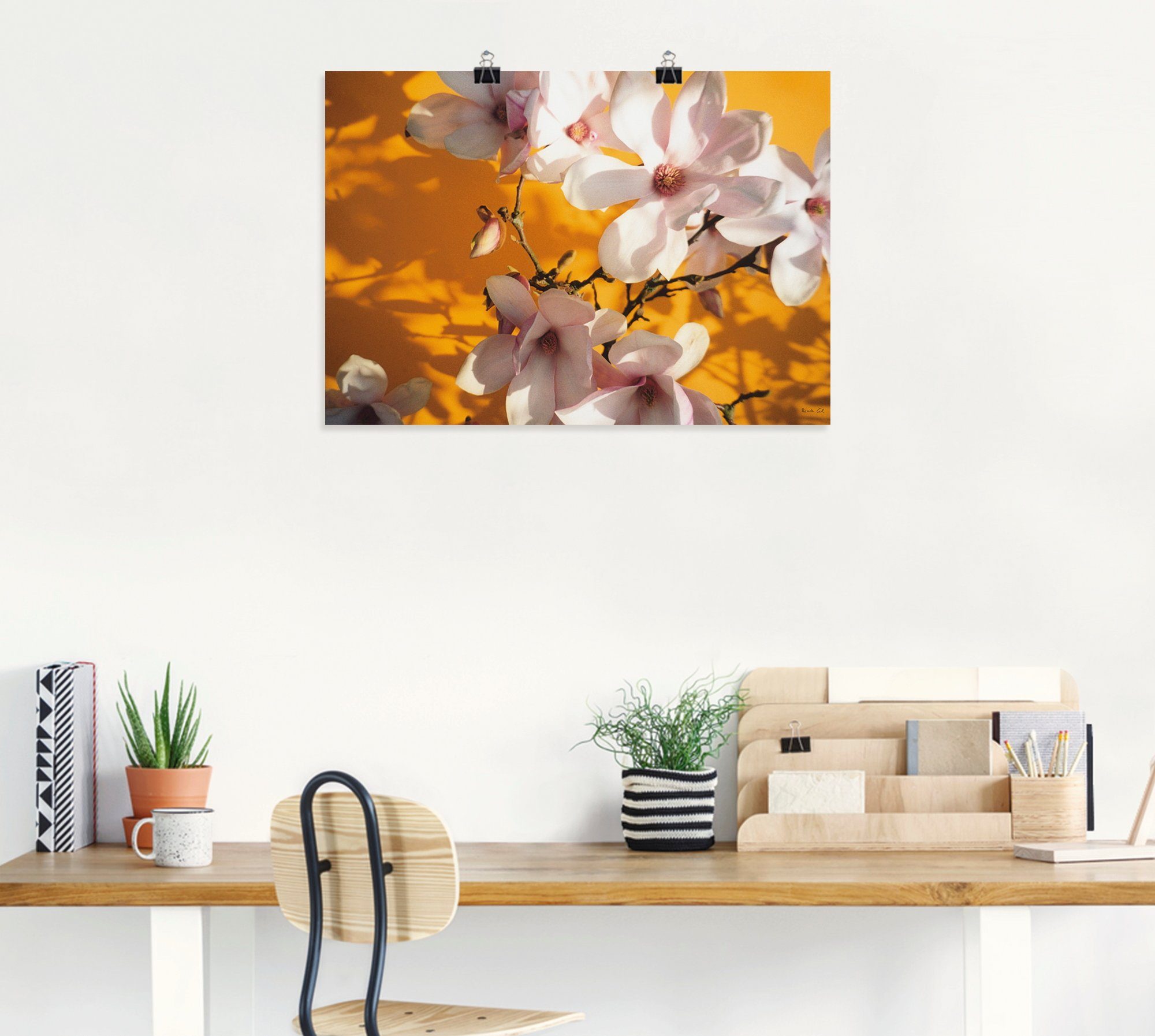 (1 Fotokollage Leinwandbild, St), Blumen oder Größen versch. Artland Wandbild Poster in als Magnolie, Wandaufkleber Alubild,