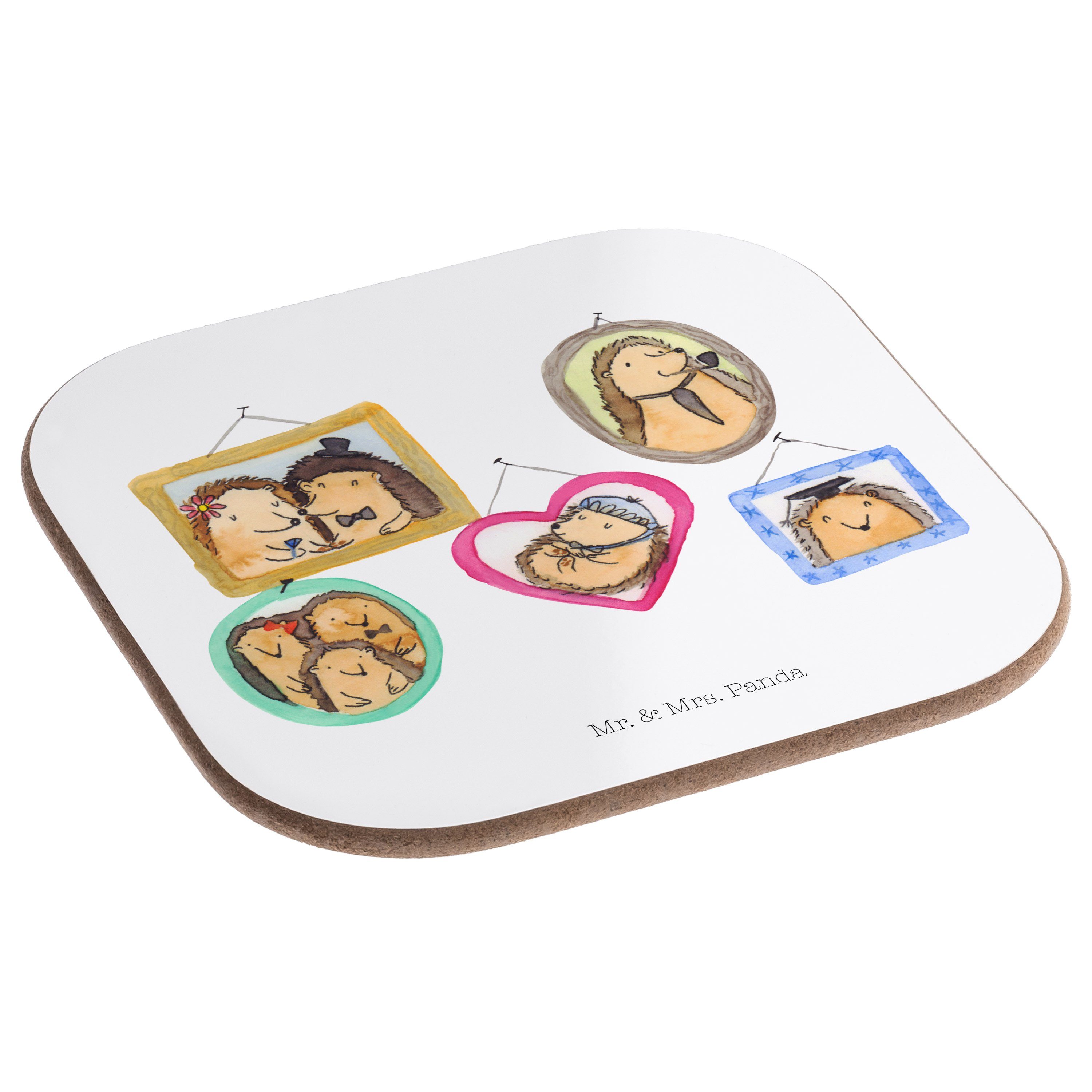 Mr. & Mrs. Panda Getränkeuntersetzer Igel Familie Weiß Geschenk