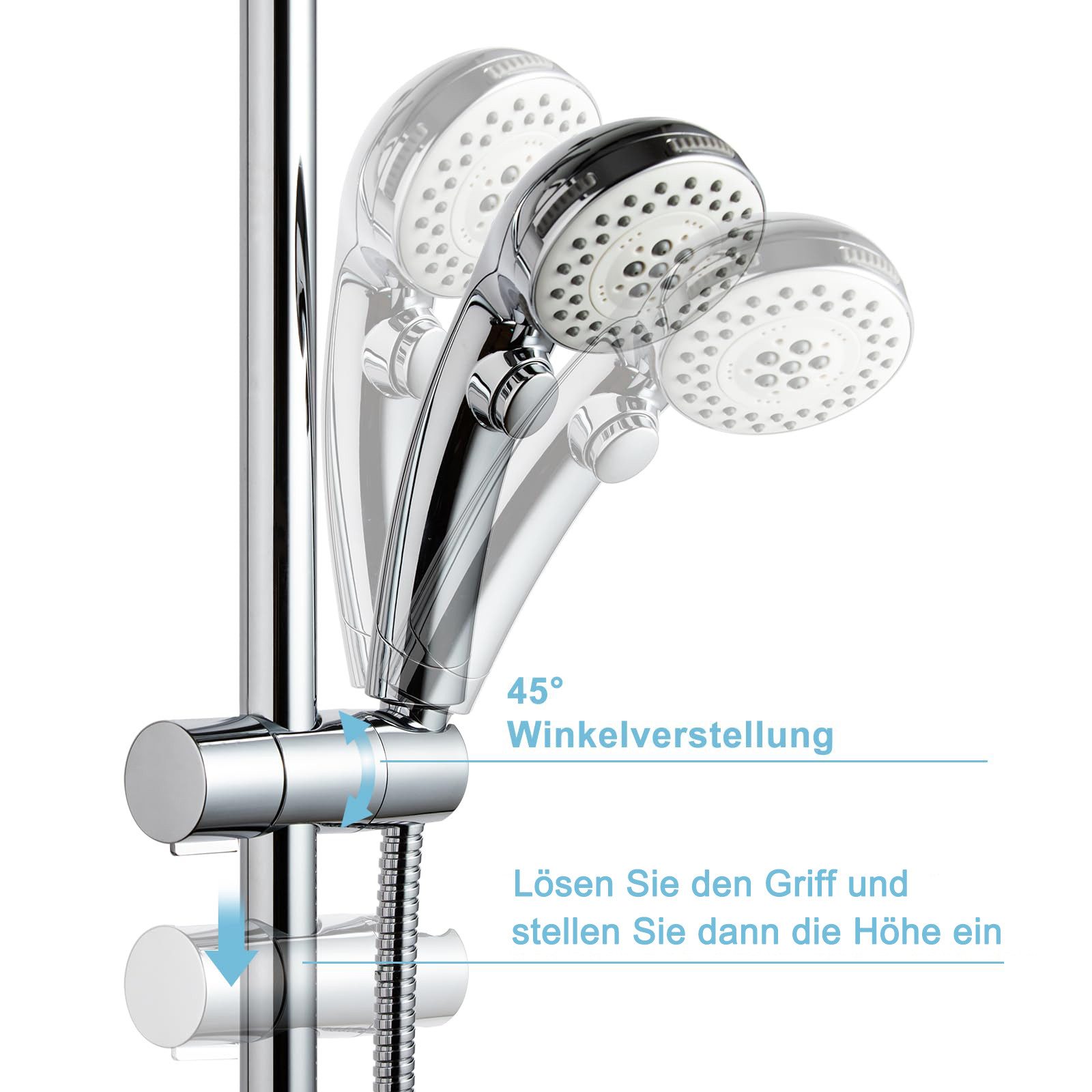 FOUORTUNATE-BEE Brausehalter Halterung Duschkopfhalter für Gleitstange Verstellbar 18-25 mm – Bild 4 von 5