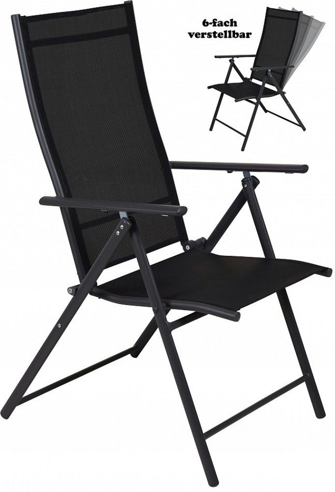 Koopman Gartenstuhl Hochlehner Metall Klappstuhl 106x67x57cm Anthrazit Balk günstig online kaufen