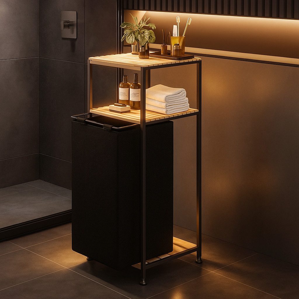 Jungengel Wäschekorb Zeitloser Wäschesammler 40 Liter Wäschetruhe Bad-Organ günstig online kaufen