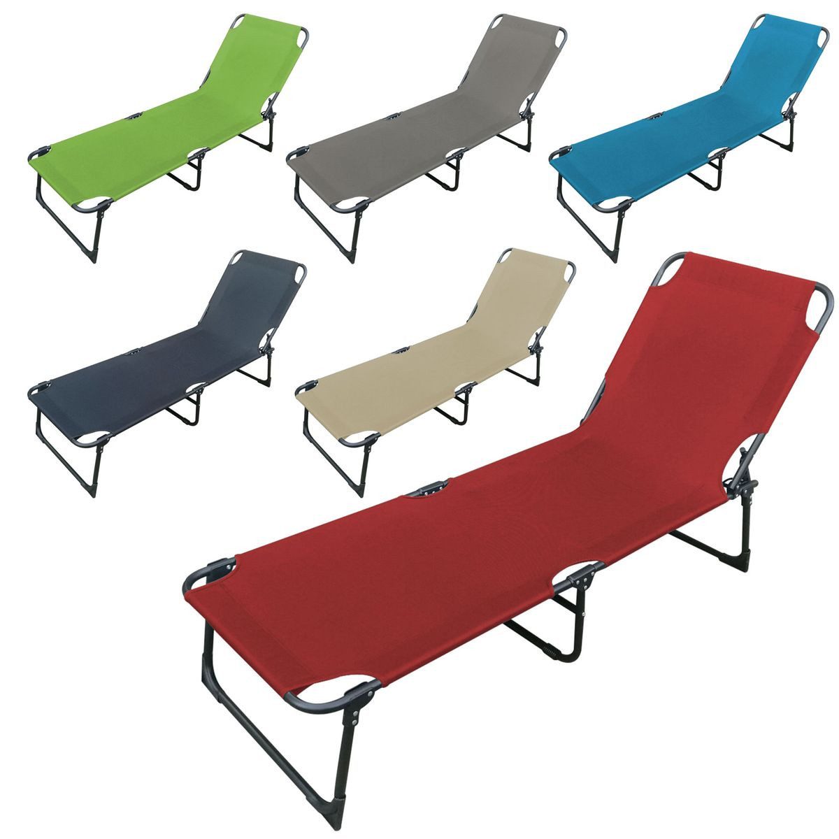 Marabellas Shop Gartenliege Sonnenliege ca. 188 x 57 x 30 cm klappbar mit Oxford-Gewebe und Griff, 1 St., 3-fach verstellbar