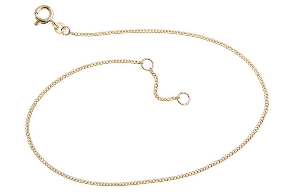 Silberkettenstore Fußkette Fußkette Panzer 1,2mm - 333 Gold, Länge wählbar von 23-30cm