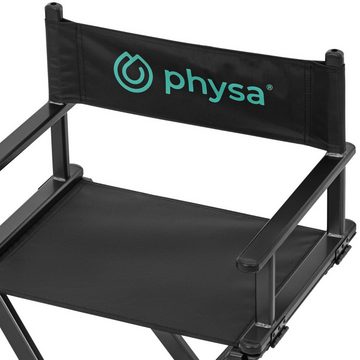 Physa Drehstuhl Make-up-Stuhl mit Fußstütze faltbar schwarz Schminkstuhl