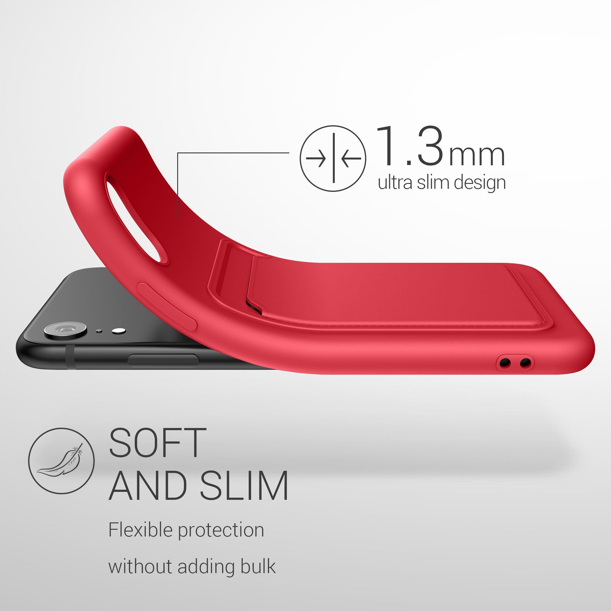 kwmobile Handyhülle Hülle für Apple iPhone XR, Handyhülle mit Fach für Karten - Handy Cover Case