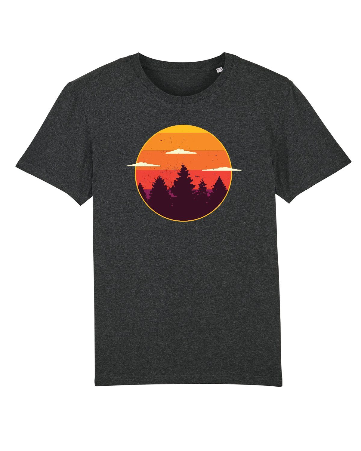 wat? Apparel Print-Shirt Sunset forest (1-tlg) dunkelgrau meliert