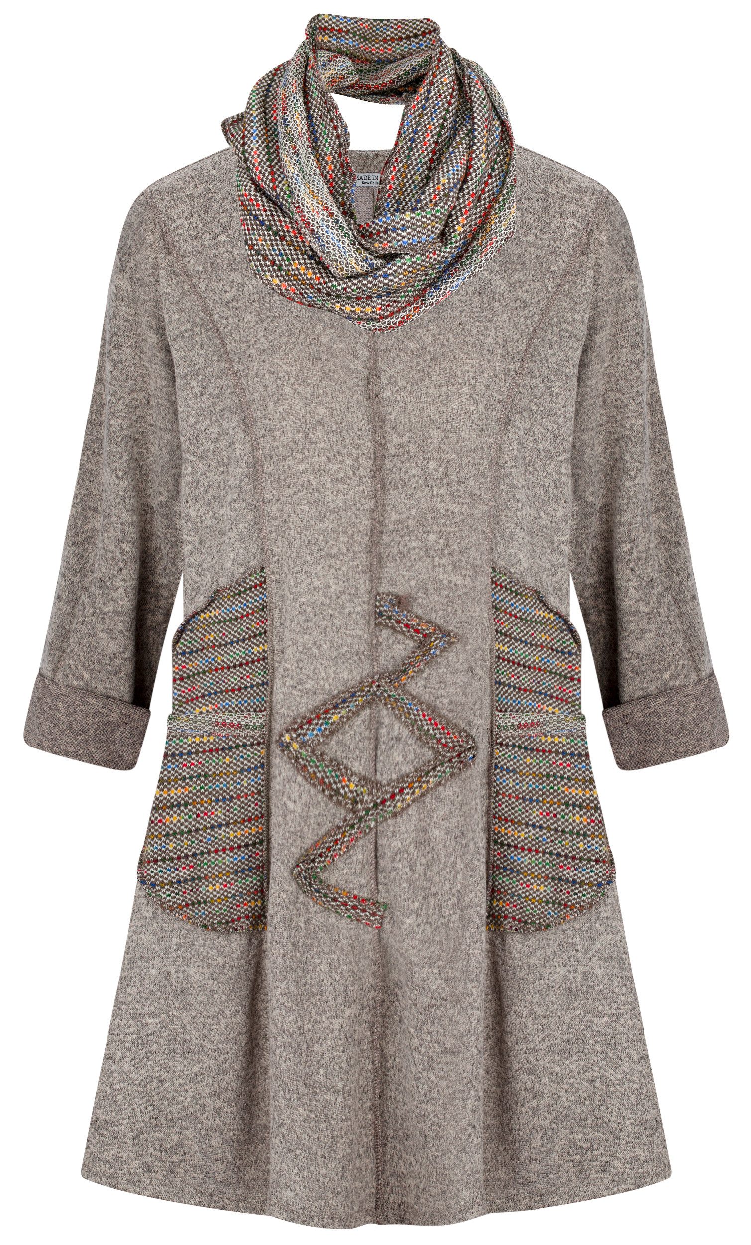 dy_mode Longtunika Damen Tunika mit Loopschal Longshirt Tunikakleid Übergangs-Oberteil inkl. Loopschal