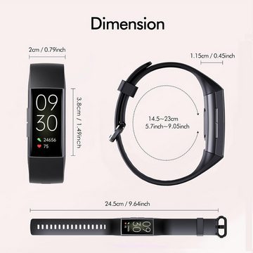 findtime Fitness-Tracker Herren's Blutdruckmessung Gesundheitsuhr Smartwatch (1,1 Zoll, Android/iOS), Mit Sport ModusSchrittzähler ohne App und Handy Schmal Pulsuhr