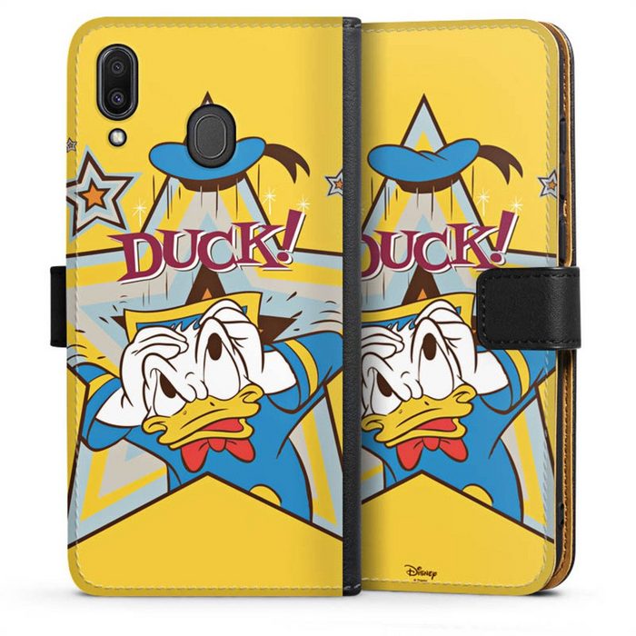 DeinDesign Handyhülle Donald Duck Disney Offizielles Lizenzprodukt DUCK! Samsung Galaxy M20 Hülle Handy Flip Case Wallet Cover