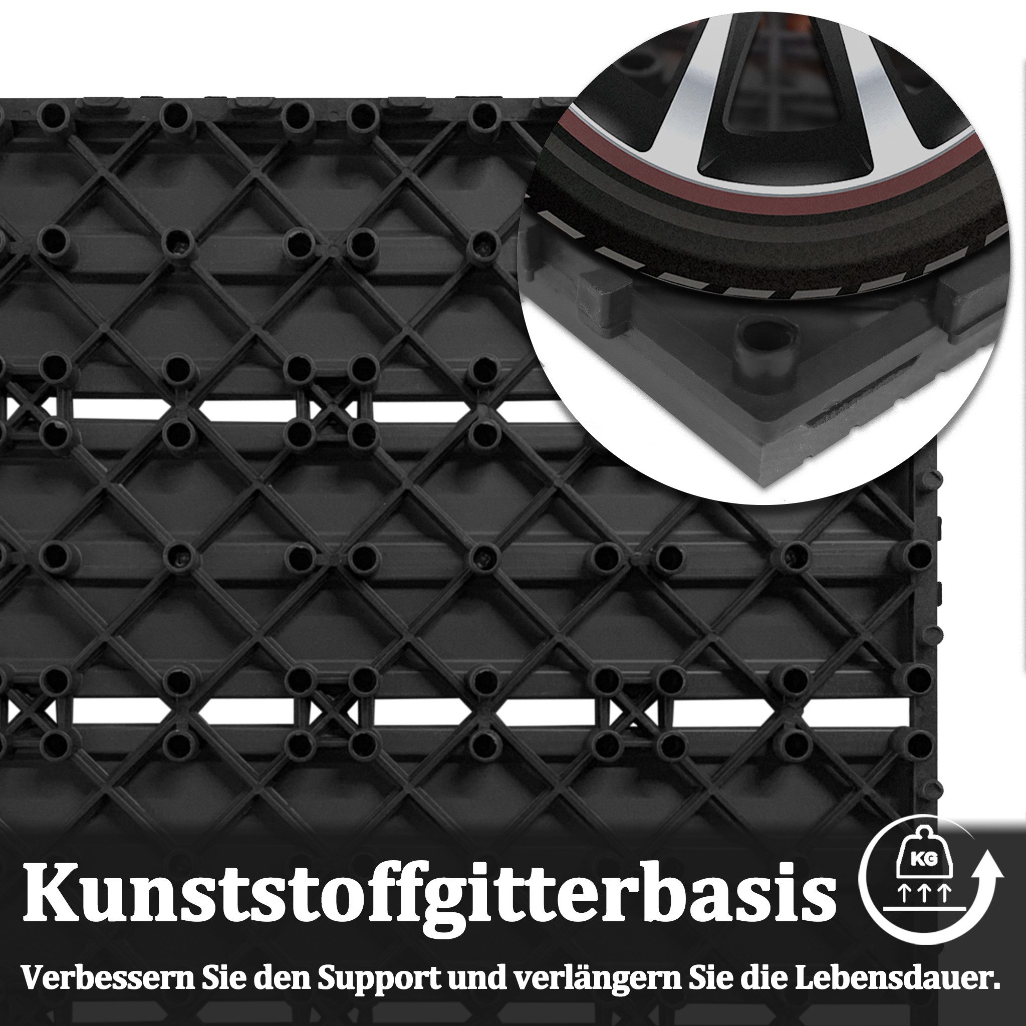 FIVMEN Terrassendielen Terrassenfliesen WPC 30x30cm Kunststoff Klickfliesen mit klicksystem, (Packung, 55-St., Filterbares Wasser Premium Fliese Terrassendielen – Bild 4 von 5