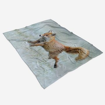 Sinus Art Handtücher Handtuch Strandhandtuch Saunatuch Kuscheldecke mit Tiermotiv kleiner Fuchs, Baumwolle-Polyester-Mix (1-St), Handtuch