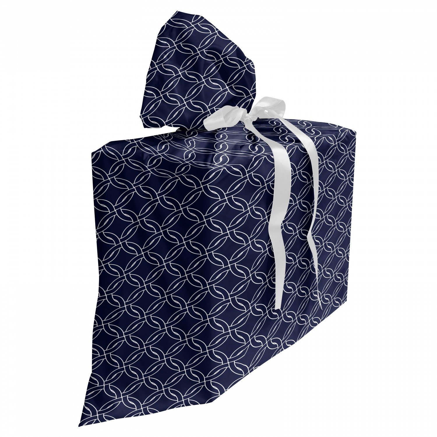 Abakuhaus Geschenkbox 3x Wiederbenutzbar, Marine-Kreis-Motiv Navy blau Bändern