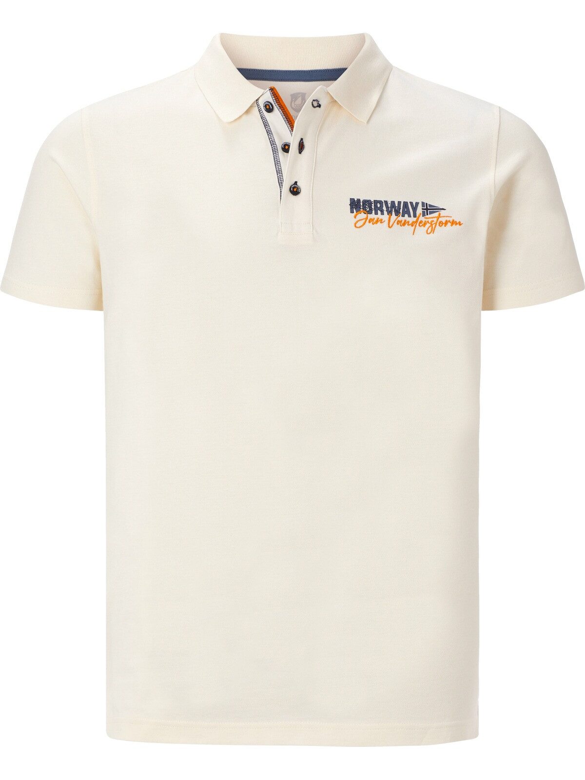 Jan Vanderstorm Poloshirt JAKOV mit Kontrast-Knopfleiste
