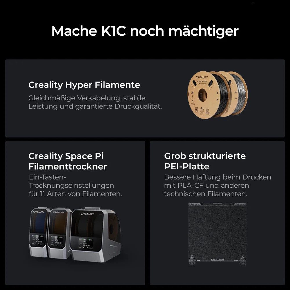 Creality 3D 3D-Drucker Creality K1C CoreXY-3D-Drucker, Unterstützung von Carbon-Faser-Filamenten