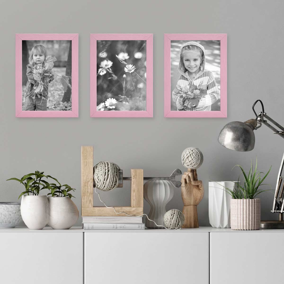 PHOTOLINI Bilderrahmen 3er Set Massivholz-Rahmen - günstig online kaufen