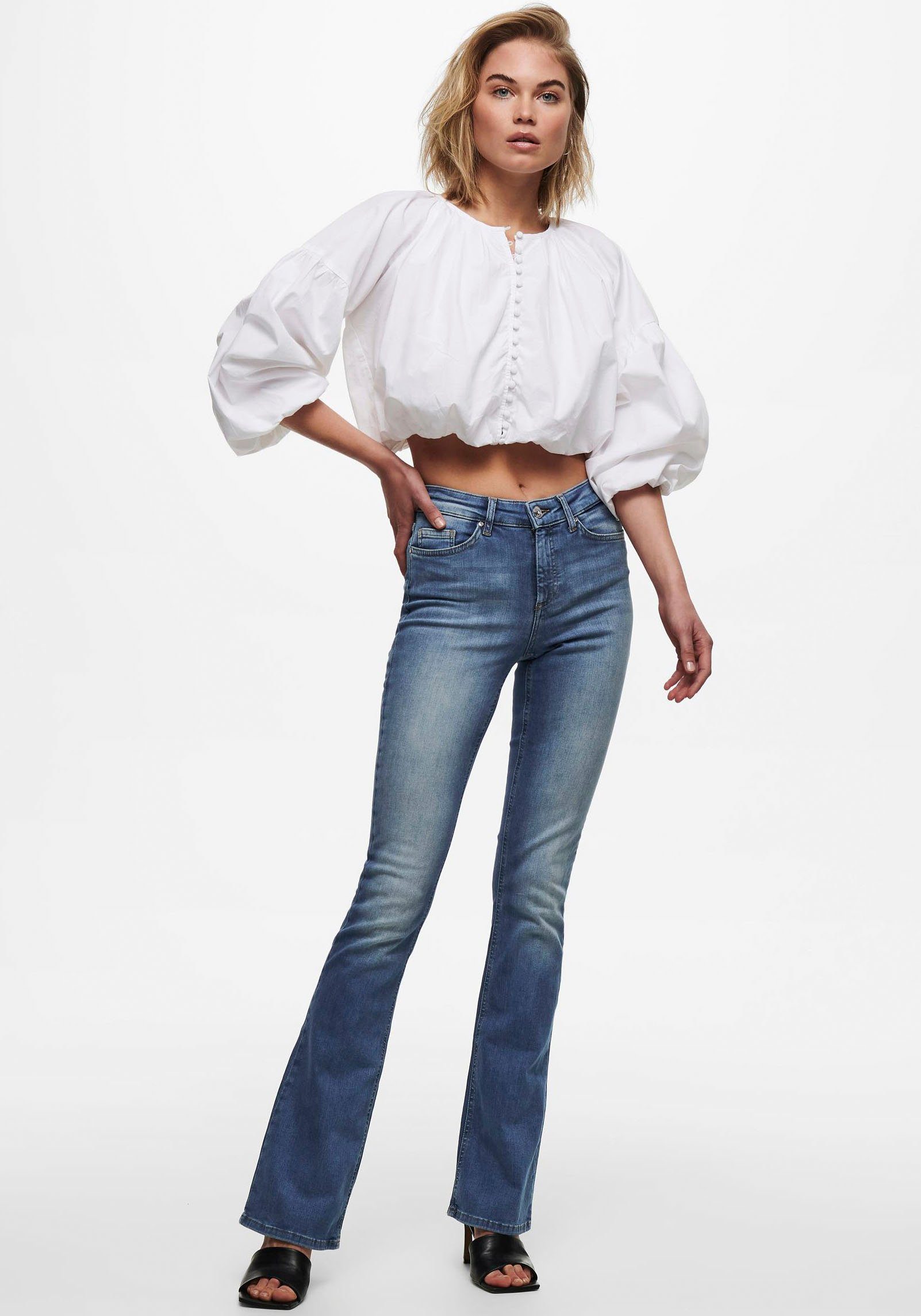ONLY Bootcut-Jeans ONLBLUSH – Bootcut-Jeans mit Mid Waist für bequeme Silho günstig online kaufen