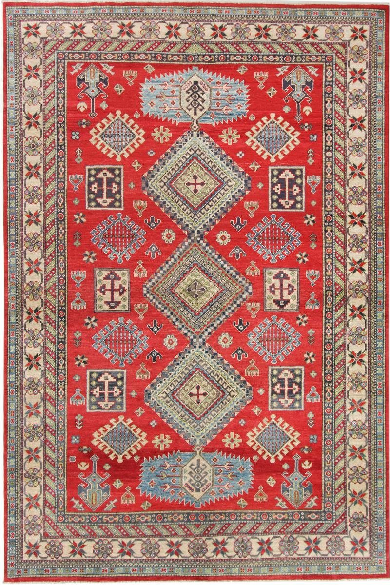 Orientteppich Kazak 198x300 Handgeknüpfter Orientteppich, Nain Trading, rechteckig, Höhe: 5 mm