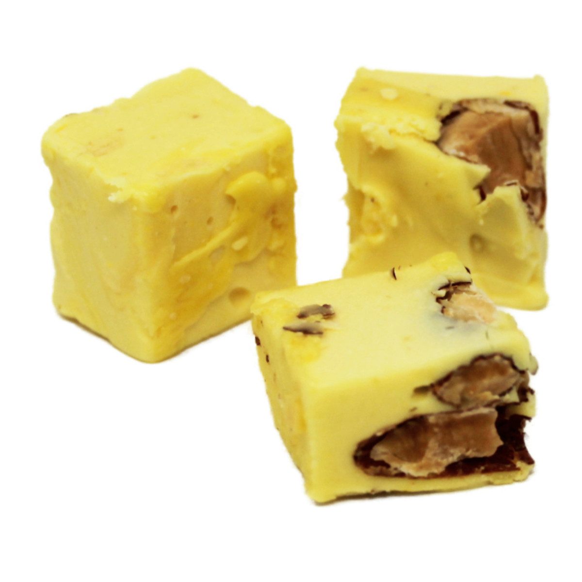 Fruchtgummi Bären & Co. Süßigkeit, Fudge Nougat mit Limoncello Nougat Pralinen mit Mandelstücken 300g