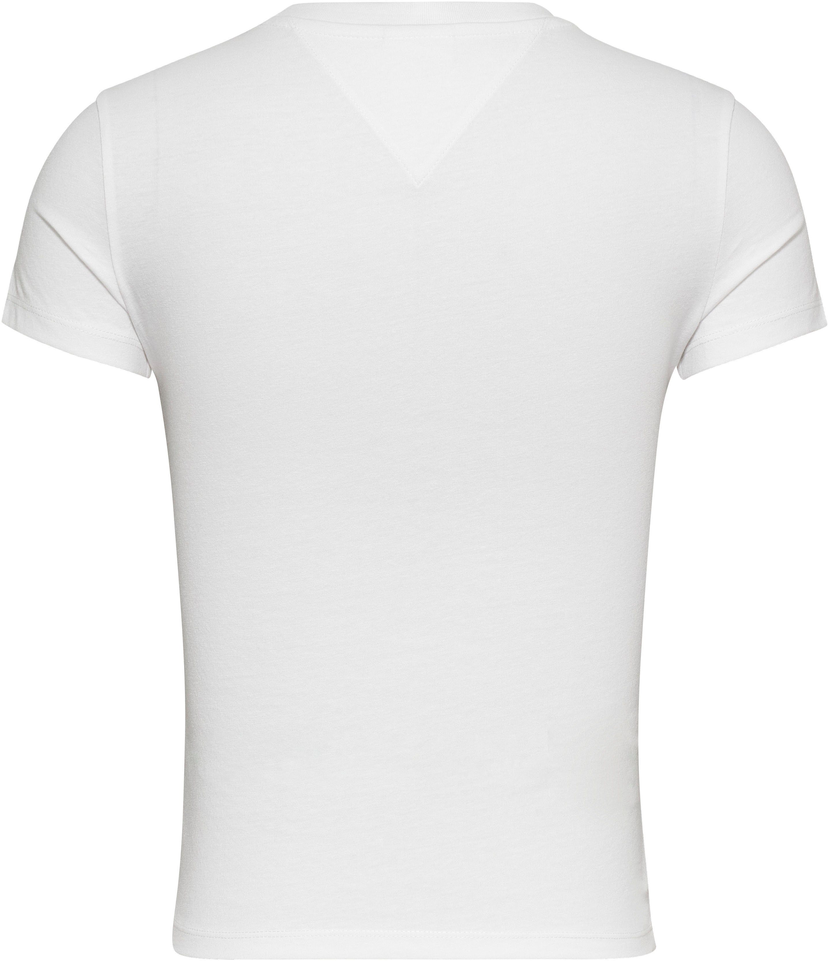 Essential Tommy White Logoschriftzug Slim mit Jeans T-Shirt Logo