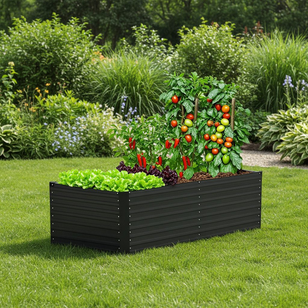 KONIFERA Hochbeet "Emmy", bodenloses Gartenbeet aus verzinktem Stahl, mit Verstrebungen für mehr Stabilität, in zwei Farben