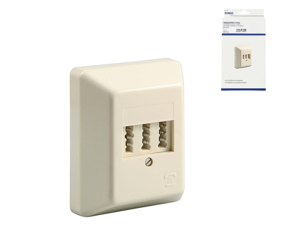 DINIC DINIC Telefon-Aufputzdose, NFF für zwei Telefone und eine Neb... Telefonkabel