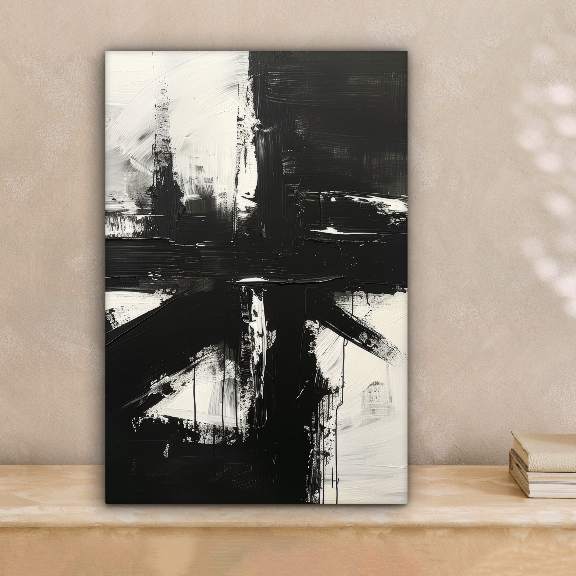 OneMillionCanvasses® Leinwandbild Modern - Schwarz und weiß - Abstrakt - Ku günstig online kaufen