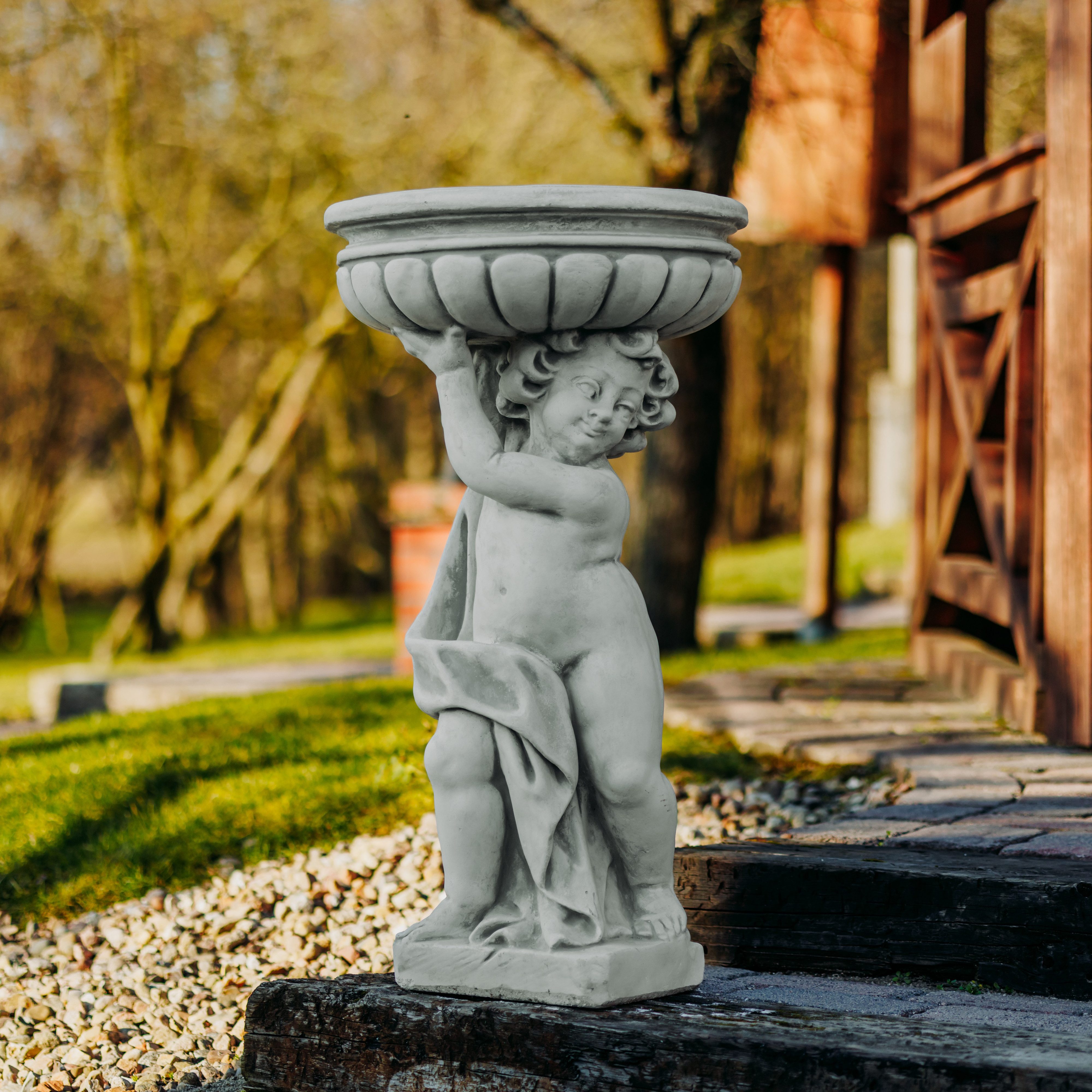 gartendekoparadies.de Pflanzschale Statue Junge als Pflanzgefäß, Steinfigur, H. 90 cm, 12 Liter, 90 kg, Frostsicher