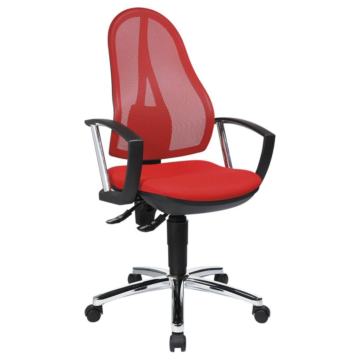 TOPSTAR Schreibtischstuhl Open Point P Plus, mit Bandscheibensitz und Armlehnen rot
